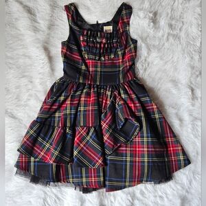 Harajuku Mini Kids Plaid Dress in Red, Blue, and Yellow 4/5